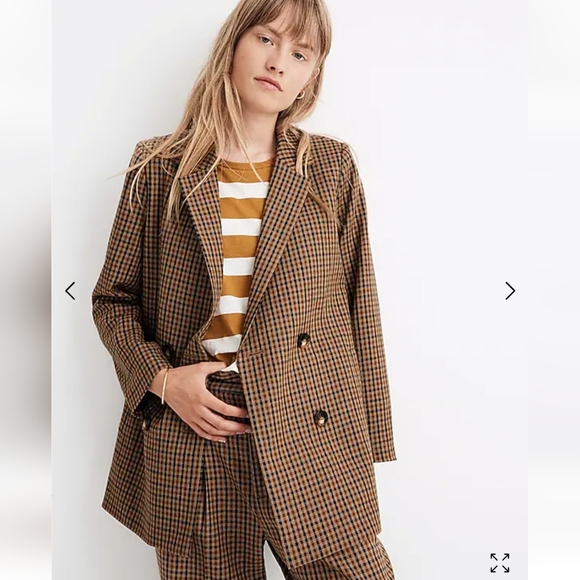 Madewell Jackets & Blazers - Caldwell double breasted blazer, desert check